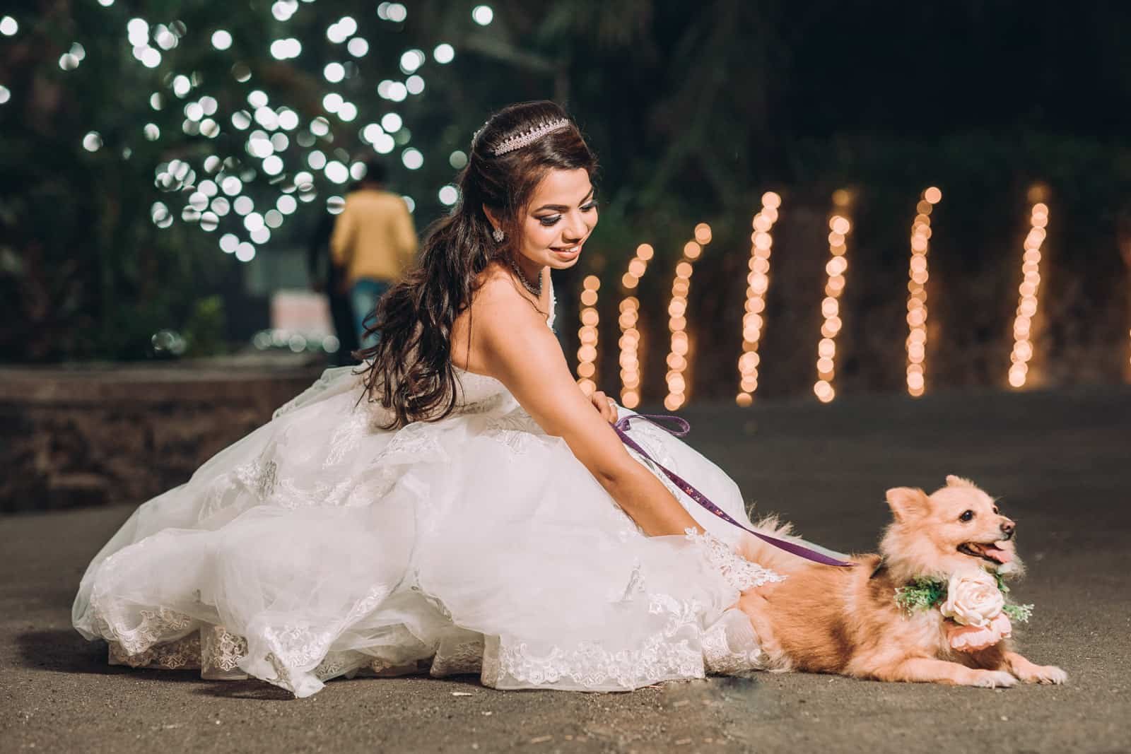 christian bride with a dog